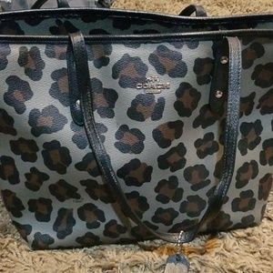 Leopard design coach purse